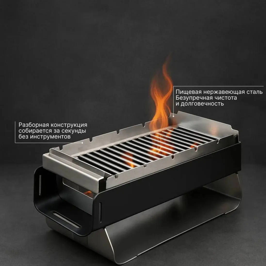 Фото гриля с горящими углями